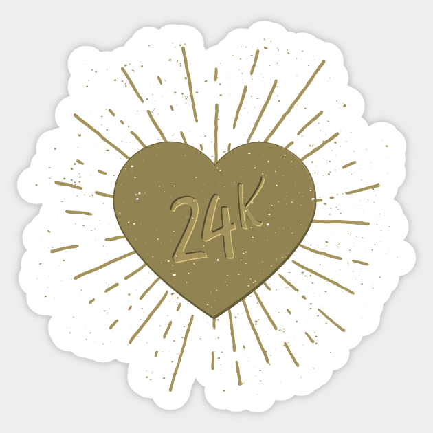 24 karat gold heart Sticker by ScottyWalters